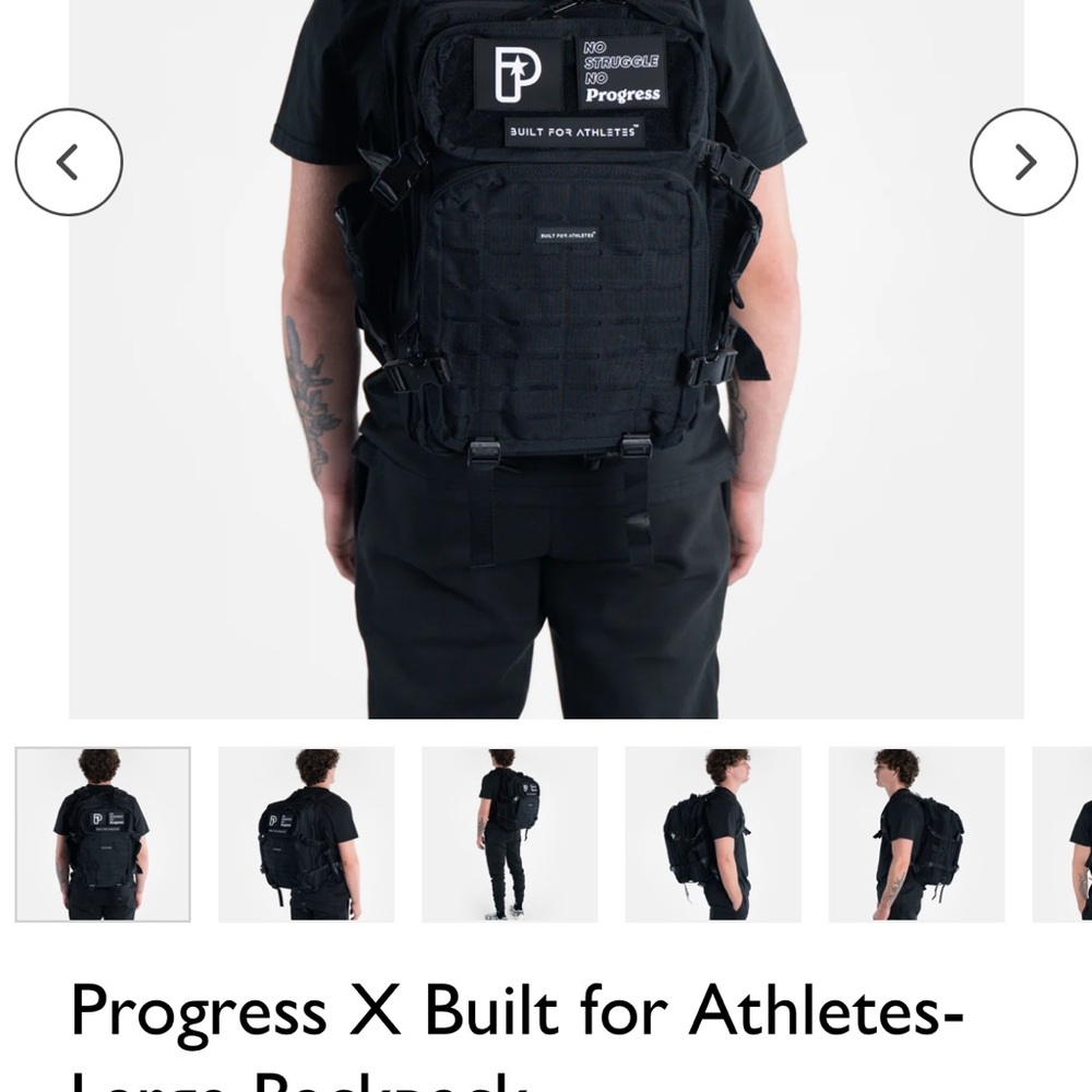 Progress x Built For Athletes black backpack #athleticwear #gym